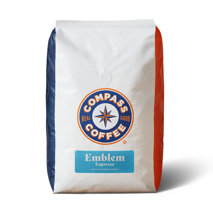 Compass Coffee 5lb Bag Emblem Decaf Espresso