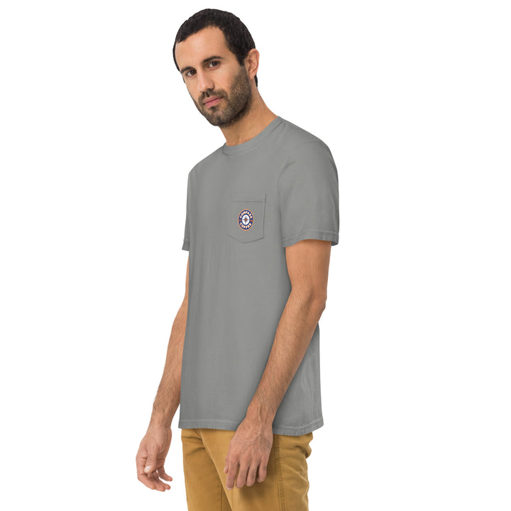 Compass Coffee Dyed Pocket TShirt Grey