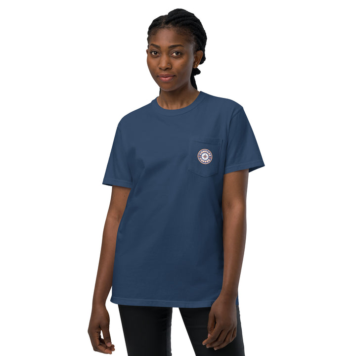 Compass Coffee Dyed Pocket TShirt Navy