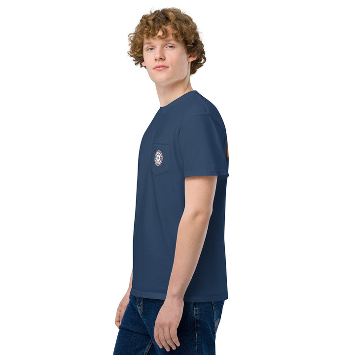 Compass Coffee Dyed Pocket TShirt Navy