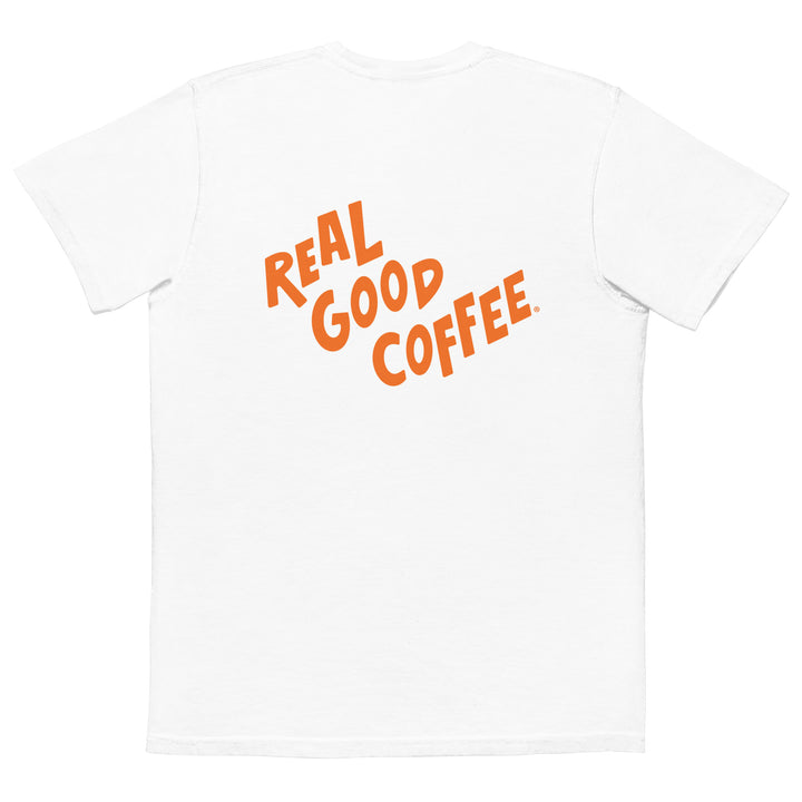 Compass Coffee Dyed Pocket TShirt White