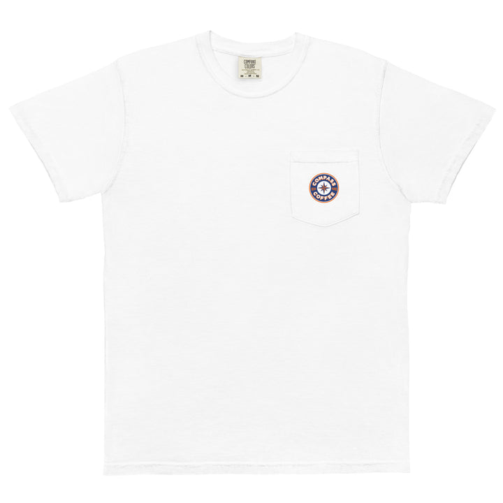 Compass Coffee Dyed Pocket TShirt White