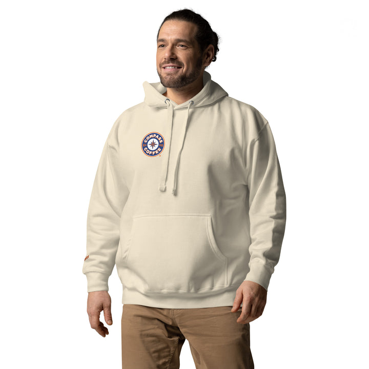 Compass Coffee Hoodie in Bone